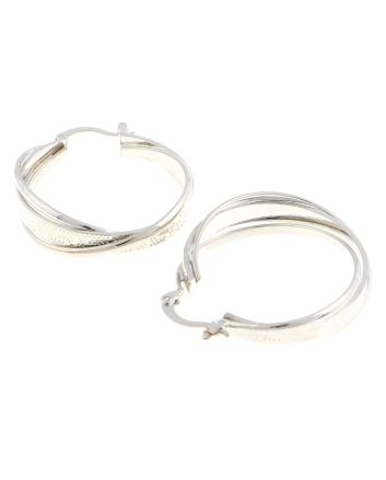 Rhodium Plated Hoop Earrings