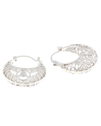 Rhodium Plated Hoop Earrings