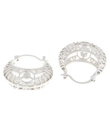 Rhodium Plated Hoop Earrings