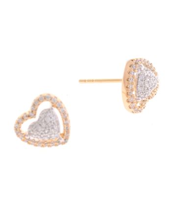 Plated CZ Post Earrings