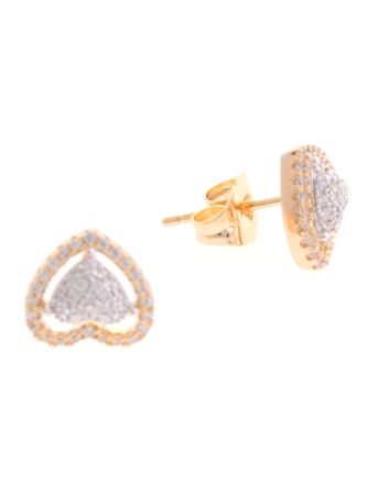 Plated CZ Post Earrings