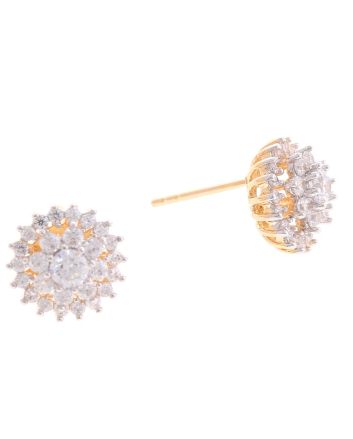 Plated CZ Post Earrings