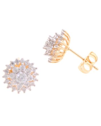 Plated CZ Post Earrings