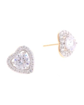 Plated CZ Post Earrings