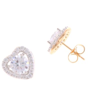 Plated CZ Post Earrings
