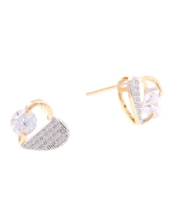 Plated CZ Post Earrings