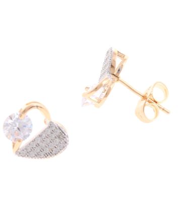 Plated CZ Post Earrings