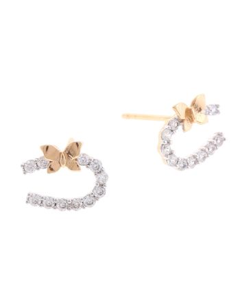 Plated CZ Post Earrings
