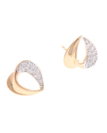 Plated CZ Post Earrings