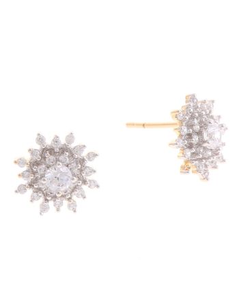 Plated CZ Post Earrings