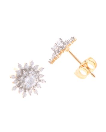 Plated CZ Post Earrings