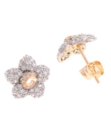 Plated CZ Post Earrings