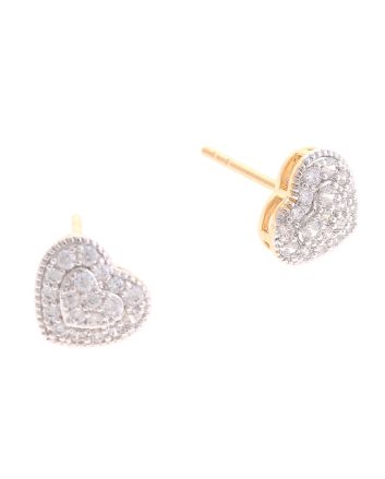 Plated CZ Post Earrings