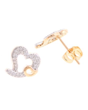 Plated CZ Post Earrings