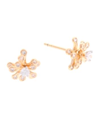 Plated CZ Post Earrings