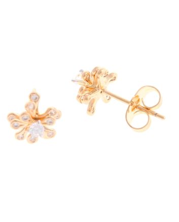 Plated CZ Post Earrings