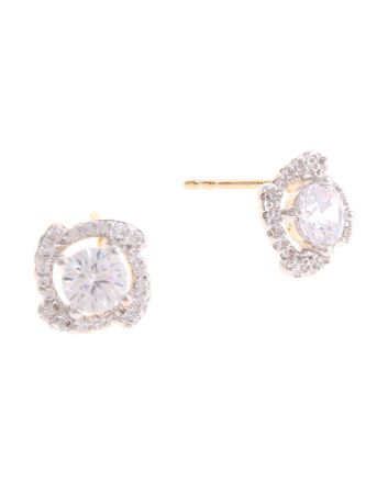Plated CZ Post Earrings