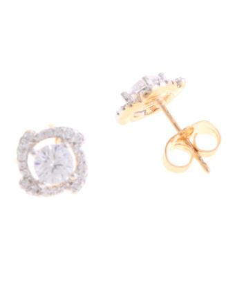 Plated CZ Post Earrings