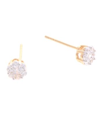 Plated CZ Post Earrings