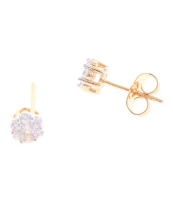 Plated CZ Post Earrings