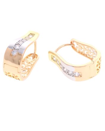 Plated CZ Hoop Earrings