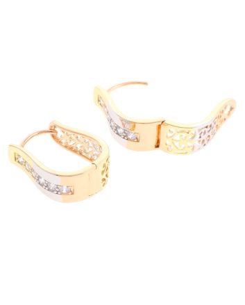 Plated CZ Hoop Earrings