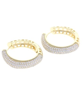 Plated CZ Hoop Earrings