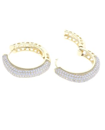 Plated CZ Hoop Earrings