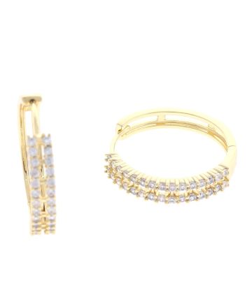 Plated CZ Hoop Earrings