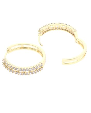Plated CZ Hoop Earrings