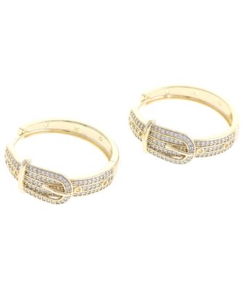 Plated CZ Hoop Earrings