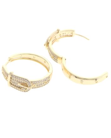 Plated CZ Hoop Earrings