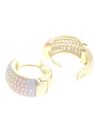 Plated CZ Hoop Earrings