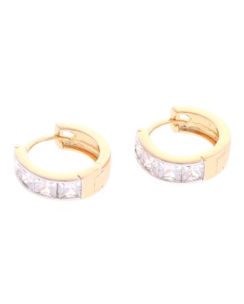 Plated CZ Hoop Earrings