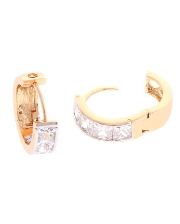 Plated CZ Hoop Earrings