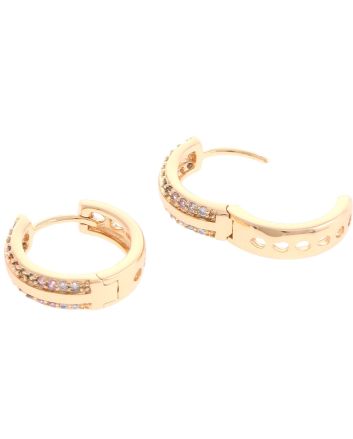 Plated CZ Hoop Earrings