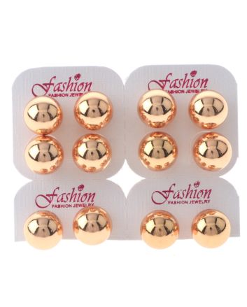 Gold Plated Earrings / 6 Pairs