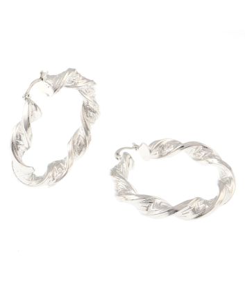 Rhodium Plated Hoop Earrings