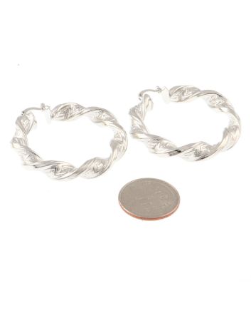 Rhodium Plated Hoop Earrings
