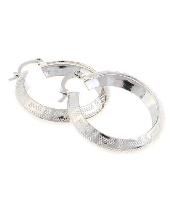 Rhodium Plated Hoop Earrings