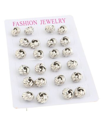 Plated Stud Earrings / 12 PC