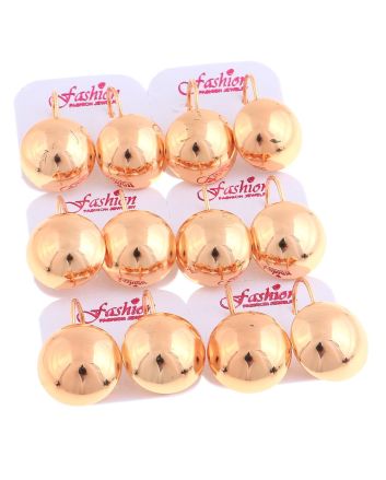 Plated Stud Earrings / 6 PC
