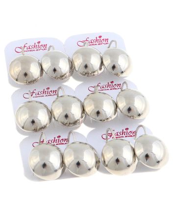 Plated Stud Earrings / 6 PC