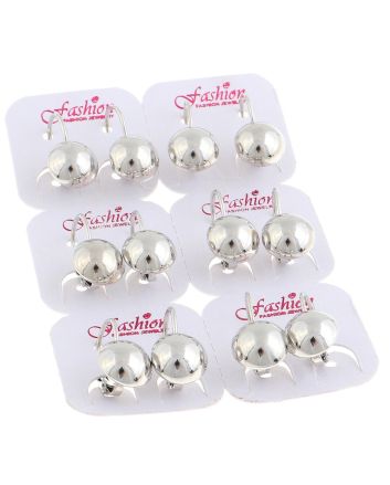 Plated Stud Earrings / 6 PC