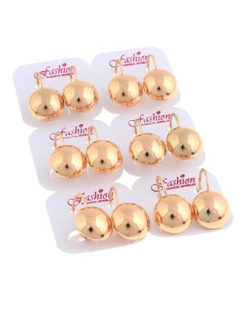Plated Stud Earrings / 6 PC
