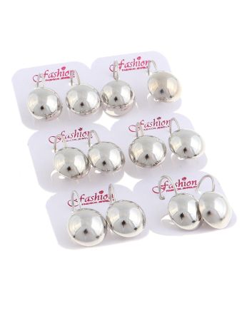 Plated Stud Earrings / 6 PC