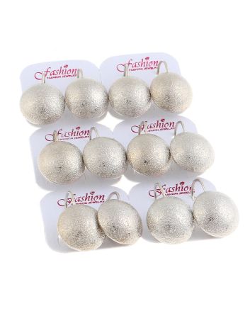 Plated Stud Earrings / 6 PC