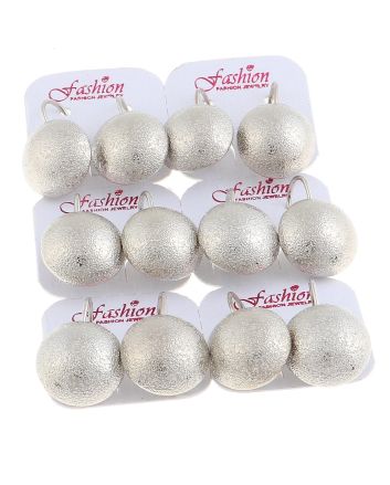 Plated Stud Earrings / 6 PC