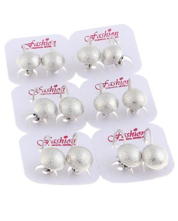Plated Stud Earrings / 6 PC