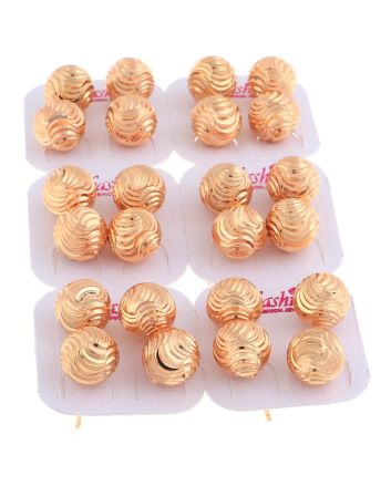Plated Stud Earrings / 12 PC